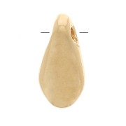 Cuenta plana en forma de daga de 8x4 mm - Chapada en oro de 3 micras x1