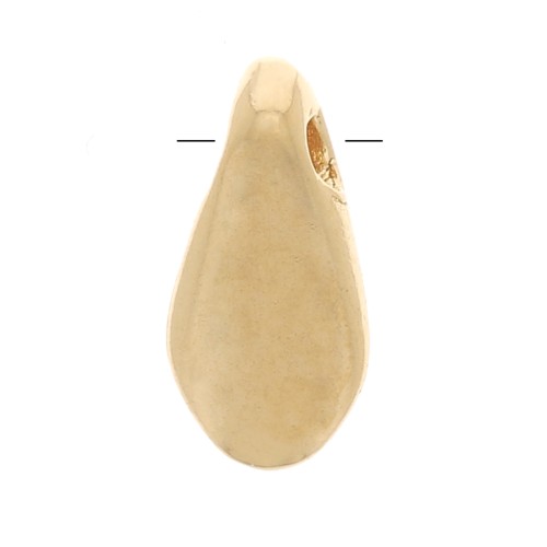 Cuenta plana en forma de daga de 8x4 mm - Chapada en oro de 3 micras x1