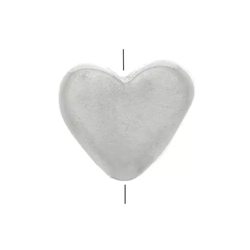 Cuenta Corazón Plano 5x5.5 mm - De plata 925 x1