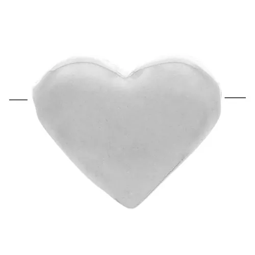 Cuenta Corazón Plana 7x8 mm - De plata 925 x1