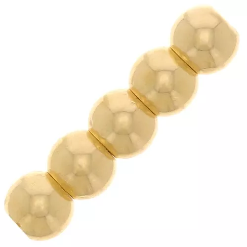 Cuentas redondas de 3 mm con agujeros grandes Gold filled x100
