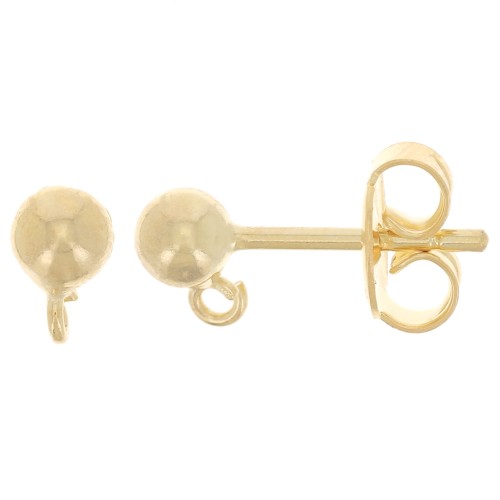 Pendientes 4 mm - Dorado x20