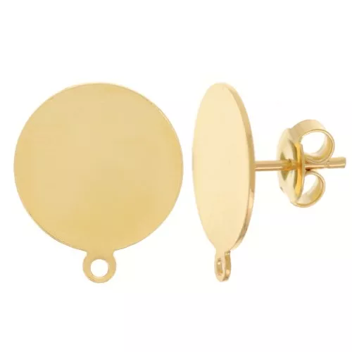 Pendientes Disco 14 mm - Dorado x20