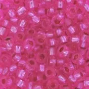 Cuentas de Rocalla Preciosa 11/0 2 mm - Rosa con ribete plateado x 20 g