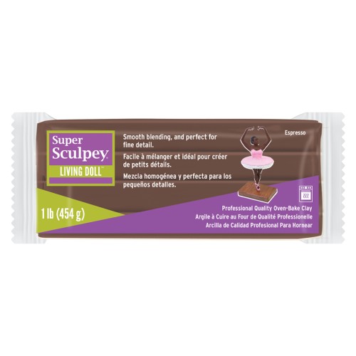Super Sculpey Living Doll Arcilla para modelar - Espresso x454gr