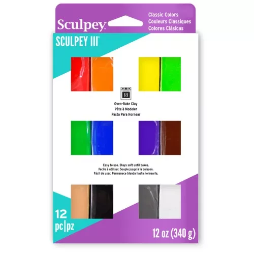 Sculpey III Surtido de 12 colores - Colores clásicos