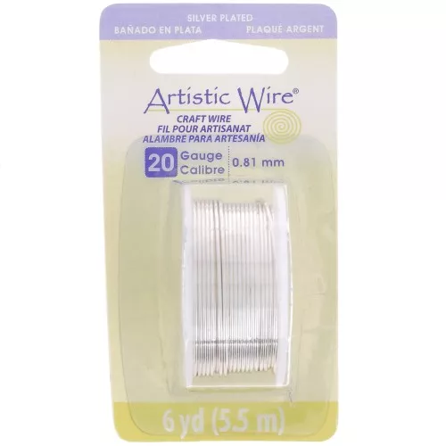 Hilo de cobre Artistic Wire de 0,81 mm - Chapado en plata antideslustrante x5.5m