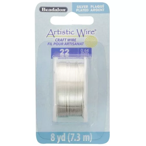 Hilo de cobre Artistic Wire de 0,64 mm - Chapado en plata antideslustrante x7.3m