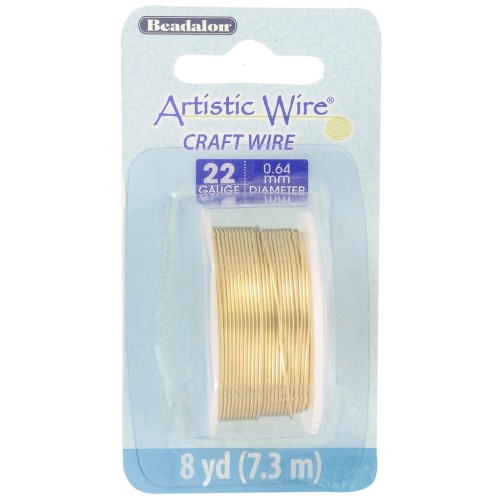 Hilo de latón Artistic Wire de 0,64 mm - sin tratar, con protección antióxido, 7,3 m