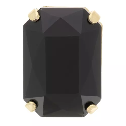 Cristal engaste Aurora A4627 Octágono 14x10 mm - Dorado - Azabache x1