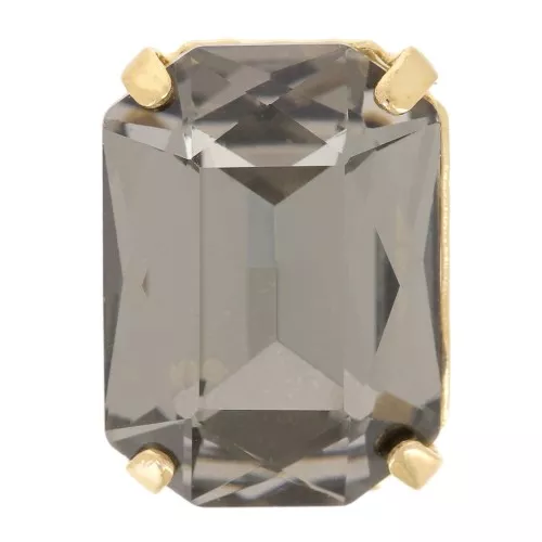 Cristal engaste Aurora A4627 Octágono 14x10 mm - Dorado - Diamante Negro x1
