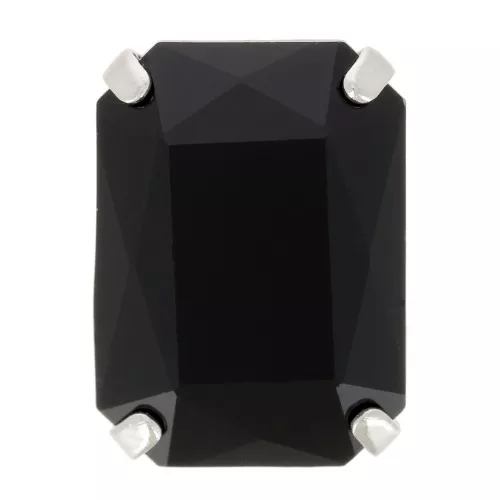 Cristal engaste Aurora A4627 Octágono 14x10 mm - Rodio - Azabache x1