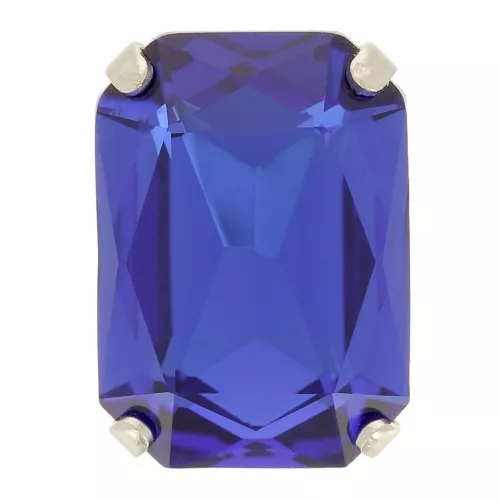 Cristal engaste Aurora A4627 Octágono 14x10 mm - Rodio - Azul Capri x1