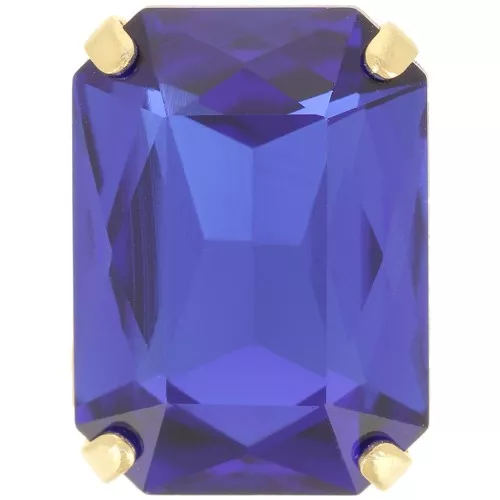 Cristal engaste Aurora A4627 Octágono 18x13 mm - Dorado - Azul Capri x1