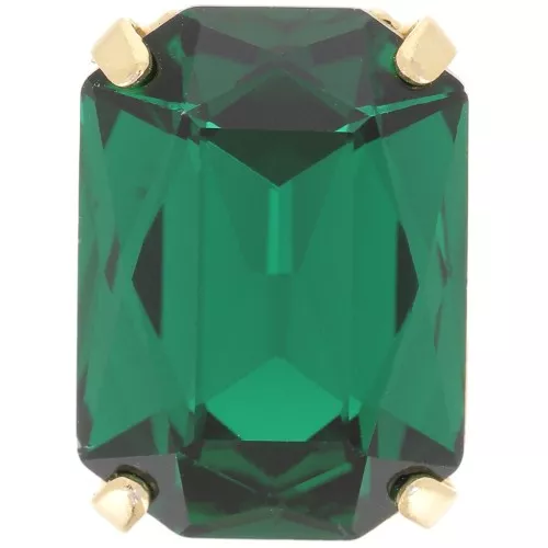 Cristal engaste Aurora A4627 Octágono 18x13 mm - Dorado - Esmeralda x1