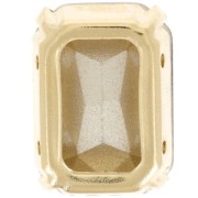 Cristal engaste Aurora A4627 Octágono 18x13 mm - Dorado - Esmeralda x1