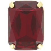 Cristal engaste Aurora A4627 Octágono 18x13 mm - Dorado - Rubí x1