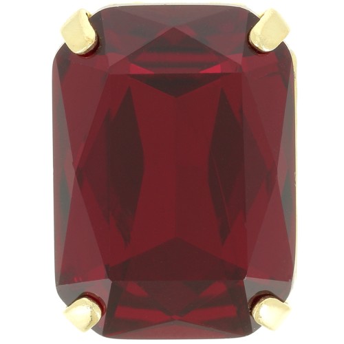 Cristal engaste Aurora A4627 Octágono 18x13 mm - Dorado - Rubí x1