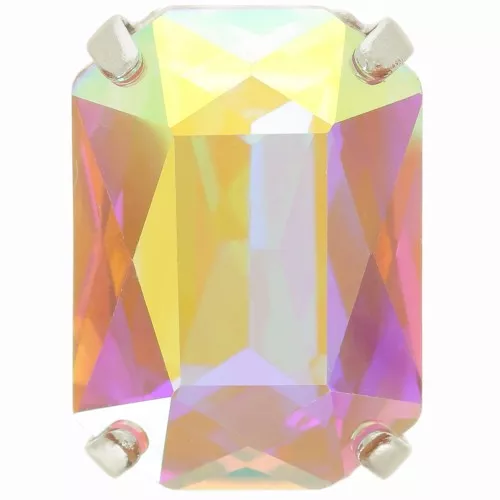 Cristal engaste Aurora A4627 Octágono 18x13 mm - Rodio - Cristal AB x1