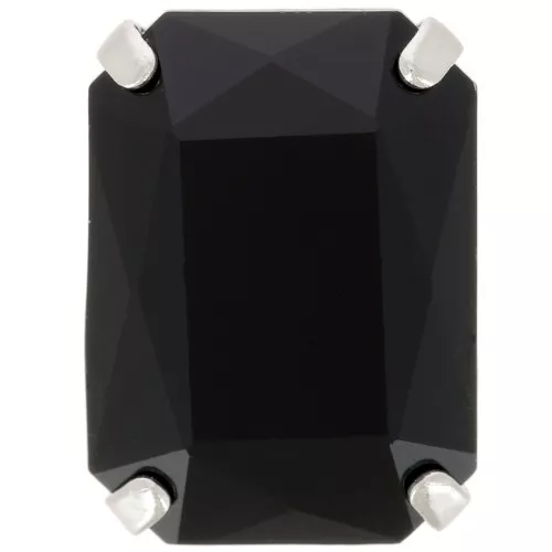 Cristal engaste Aurora A4627 Octágono 18x13 mm - Rodio - Azabache x1