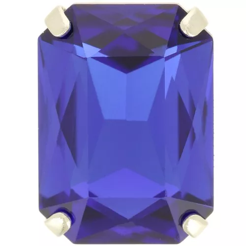 Cristal engaste Aurora A4627 Octágono 18x13 mm - Rodio - Azul Capri x1