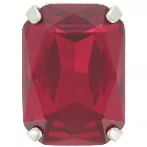 Cristal engaste Aurora A4627 Octágono 18x13 mm - Rodio - Rubí x1