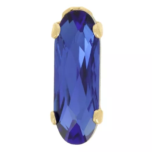 Aurora Cristal engaste A4161 Ovalado Clásico Largo 15x5 mm - Dorado - Azul Capri x1