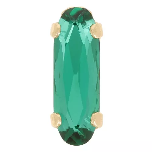 Aurora Cristal engaste A4161 Ovalado Clásico Largo 15x5 mm - Dorado - Esmeralda x1