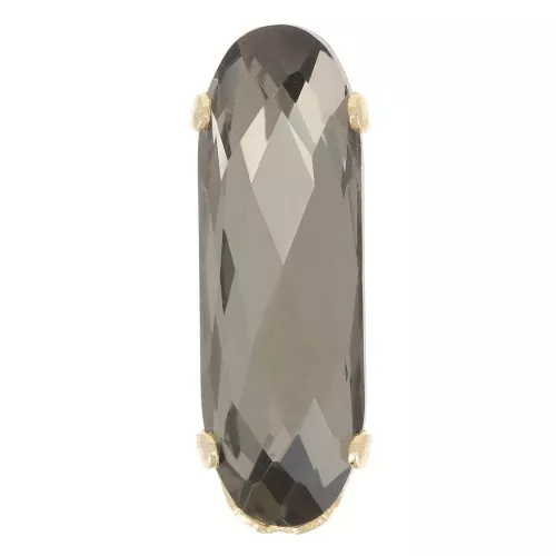 Aurora Cristal engaste A4161 Ovalado Clásico Largo 15x5 mm - Dorado - Diamante Negro x1