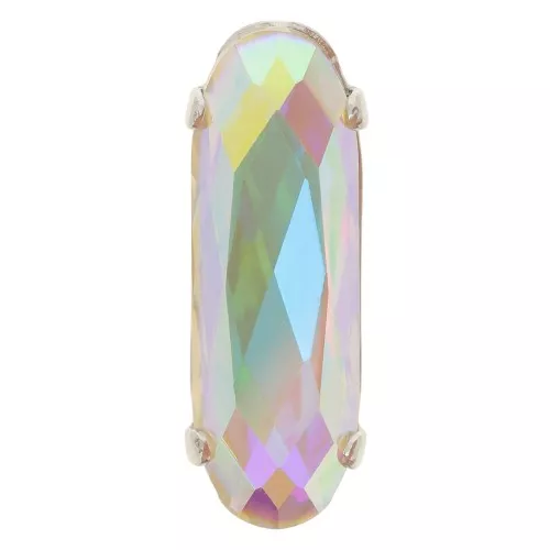 Cristal engaste Aurora A4161 Ovalado Clásico Largo 15x5 mm - Rodio - Cristal AB x1