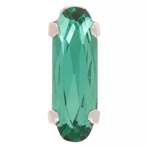 Cristal engaste Aurora A4161 Ovalado Clásico Largo 15x5 mm - Rodio - Esmeralda x1