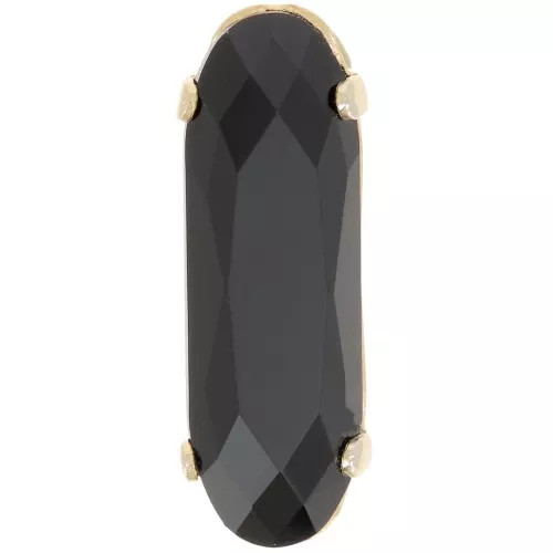 Cristal engaste Aurora A4161 Ovalado Clásico Largo 21x7 mm - Dorado - Azabache x1