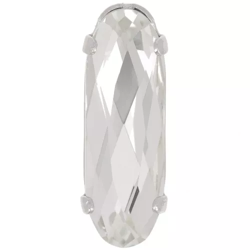 Cristal engaste Aurora A4161 Clásico Largo Ovalado 21x7 mm - Rodio - Cristal x1