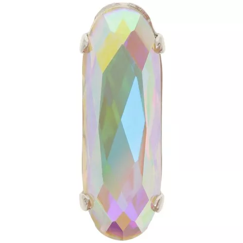 Cristal engaste Aurora A4161 Ovalado Clásico Largo 21x7 mm - Rodio - Cristal AB x1