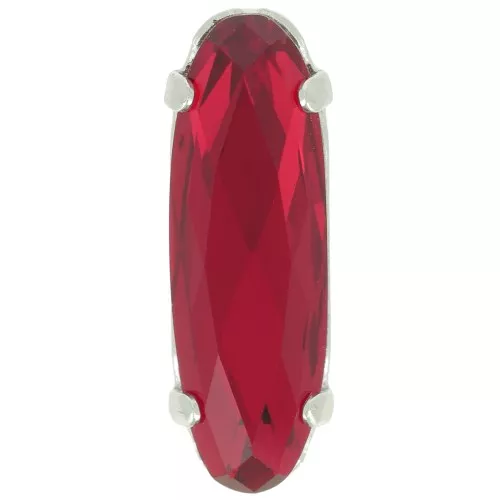 Conjunto cristal Aurora A4161 Clásico Largo Ovalado 21x7 mm - Rodio - Rubí x1
