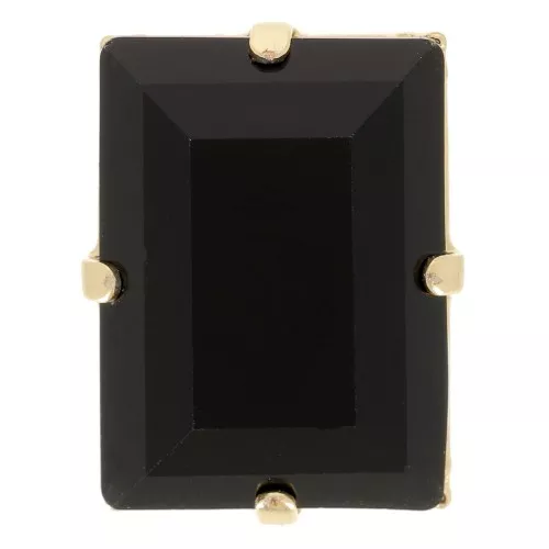 Cristal engaste Aurora A4527 Step Cut Baguette 14x10 mm - Dorado - Azabache x1