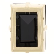 Cristal engaste Aurora A4527 Step Cut Baguette 14x10 mm - Dorado - Azabache x1