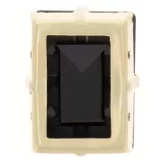 Cristal engaste Aurora A4527 Step Cut Baguette 14x10 mm - Dorado - Azabache x1