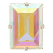 Cristal engaste Aurora A4527 Baguette Step Cut 14x10 mm - Rodio - Cristal AB x1