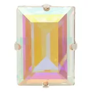 Cristal engaste Aurora A4527 Baguette Step Cut 14x10 mm - Rodio - Cristal AB x1