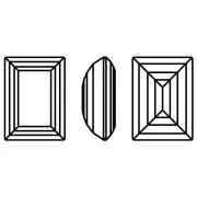 Cristal engaste Aurora A4527 Baguette Step Cut 14x10 mm - Rodio - Cristal AB x1