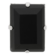 Cristal engaste Aurora A4527 Step Cut Baguette 14x10 mm - Rodio - Azabache x1