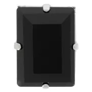 Cristal engaste Aurora A4527 Step Cut Baguette 14x10 mm - Rodio - Azabache x1