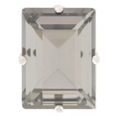 Cristal engaste Aurora A4527 Step Cut Baguette 14x10 mm - Rodio - Diamante negro x1