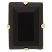 Cristal engaste Aurora A4527 Step Cut Baguette 18x13 mm - Dorado - Azabache x1