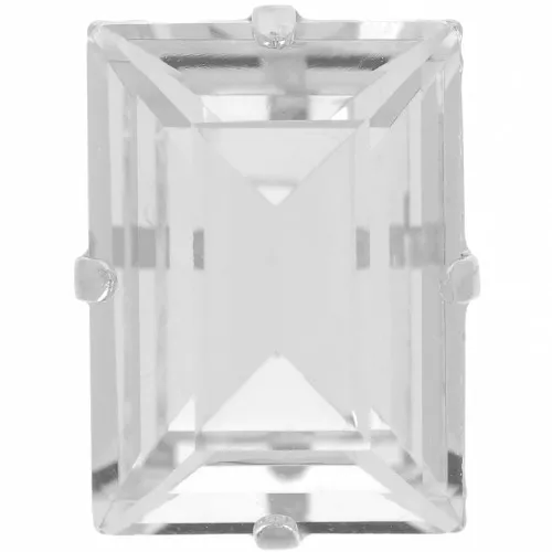 Cristal engaste Aurora A4527 Step Cut Baguette 18x13 mm - Rodio - Cristal x1