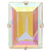 Cristal engaste Aurora A4527 Step Cut Baguette 18x13 mm - Rodio - Cristal AB x1