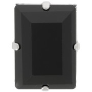 Cristal engaste Aurora A4527 Step Cut Baguette 18x13 mm - Rodio - Azabache x1