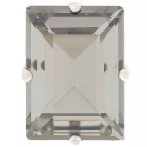 Cristal engaste Aurora A4527 Step Cut Baguette 18x13 mm - Rodio - Diamante negro x1