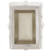 Cristal engaste Aurora A4527 Step Cut Baguette 18x13 mm - Rodio - Diamante negro x1